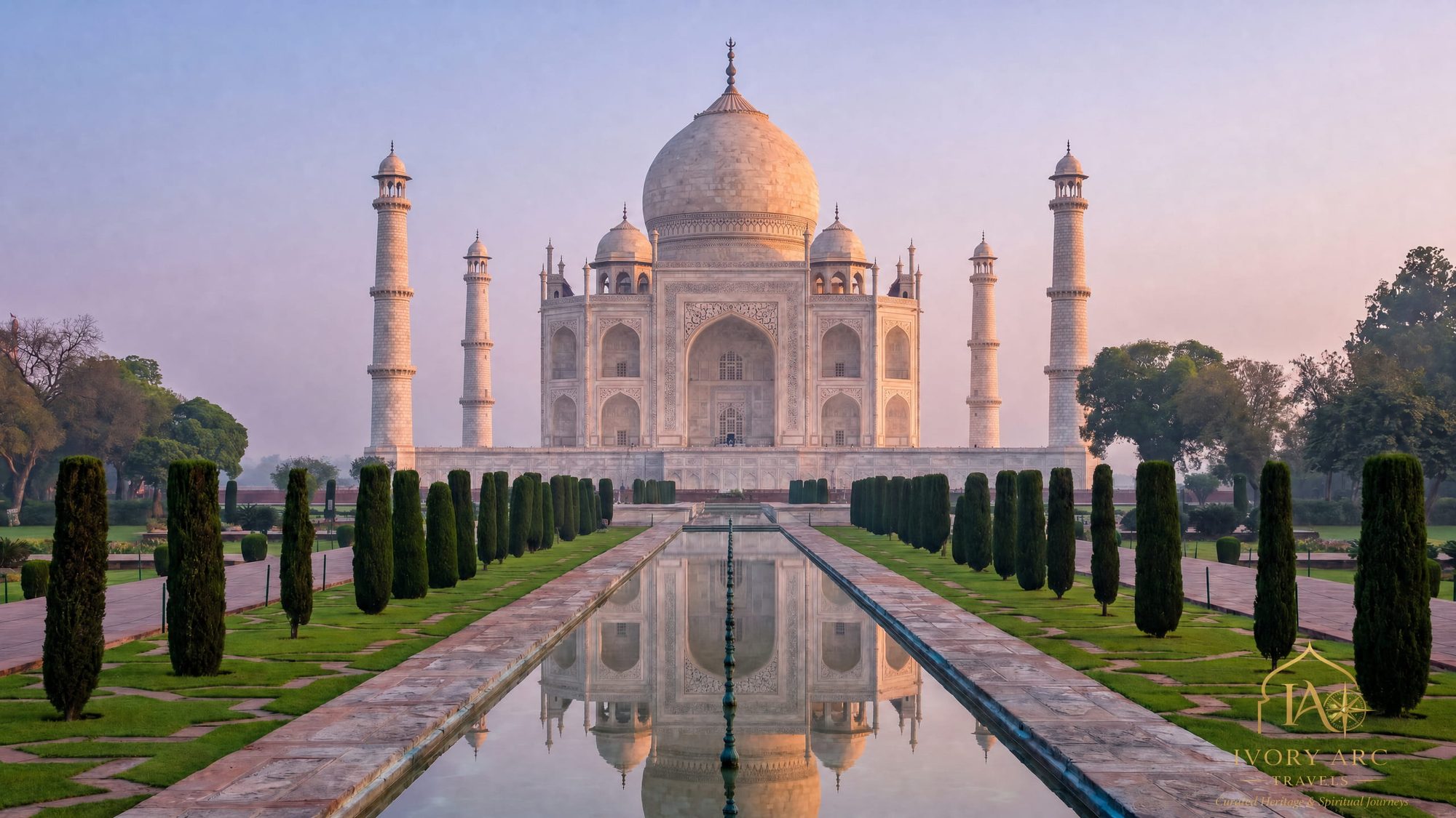 The Taj Mahal at dawn